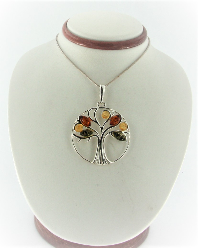 Kleine Bernsteinanhnger Silber