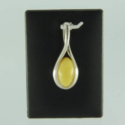 Anh�nger Oval Bernstein milchig