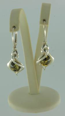 Ohrh�nger Oval Bernstein gr�n