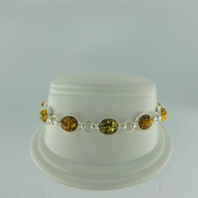 Armband Oval Bernstein gr�n