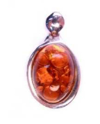 Anh�nger Oval Bernstein braun