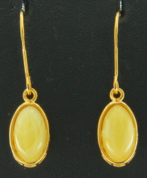 Ohrhnger Bernstein gelb Silber vergoldet