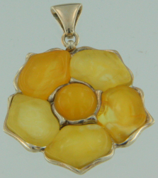 Anh�nger Bernstein Blume milchig