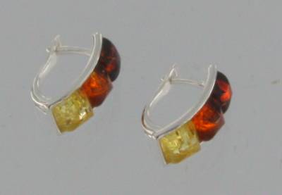 Ohrstecker Rechteck Bernstein mix