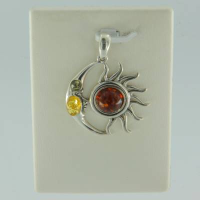 Anhnger Sonne/Mond Bernstein mix