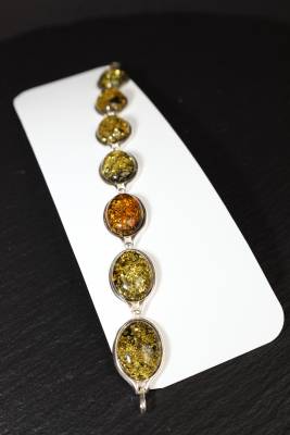 Armband Oval Bernstein gr�n