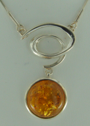 Collier Medaillon Bernstein braun