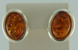 Ohrclips Oval Bernstein braun