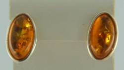 Ohrclips Oval Bernstein braun