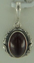 Anh�nger Jugendstil Bernstein rot