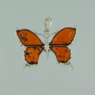 Anhnger Schmetterling Bernstein braun