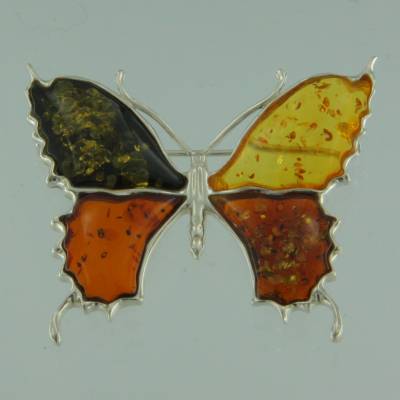 Brosche Schmetterling Bernstein mix
