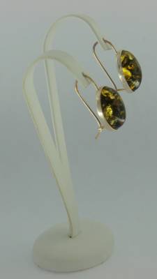 Ohrh�nger Oval Bernstein gr�n