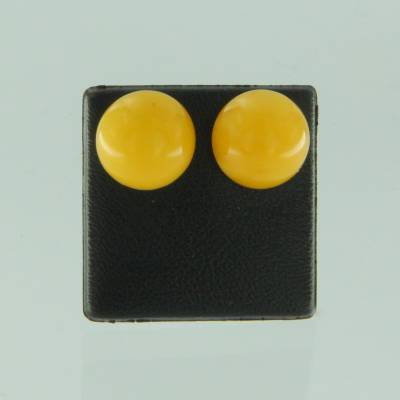 Ohrstecker Rund Bernsteinmilchig
