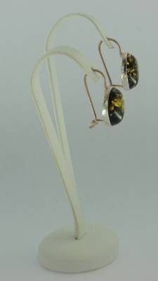 Ohrh�nger Oval Bernstein gr�n