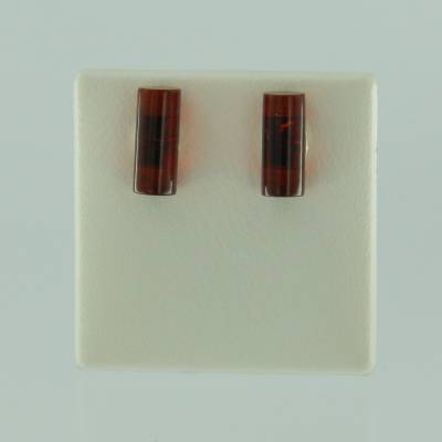 Ohrstecker R�hrchen Bernstein rot