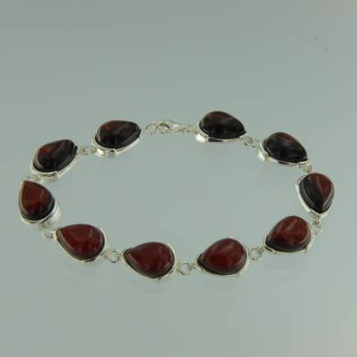 Armband Tropfen Bernstein rot