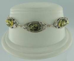 Armband Jugendstil Bernstein gr�n