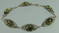 Armband Jugendstil Bernstein gr�n