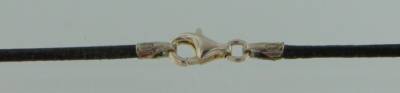 Halsband  1,3 mm., Leder schwarz