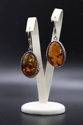 Ohrh�nger Oval Bernstein braun