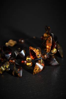 Armband Bernstein gr�n-rot