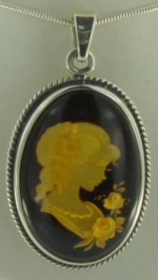 Anh�nger Gemme (Kamee) Bernstein braun