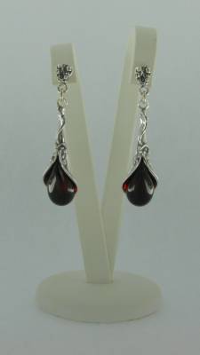 Ohrh�nger Jugendstil Bernstein rot