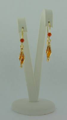 Ohrhnger Bernstein braun vergoldet