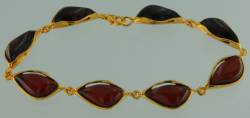 Armband Bernstein rot Silber vergoldet