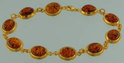 Armband Jugendstil Bernstein braun Silber vergoldet