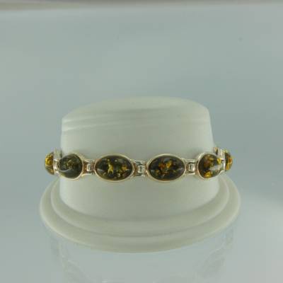 Armband Oval Bernstein gr�n