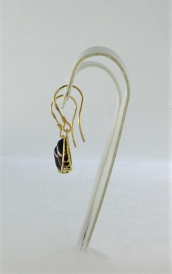 Ohrh�nger Bernstein rot Silber vergoldet