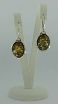 Ohrh�nger Oval Bernstein gr�n