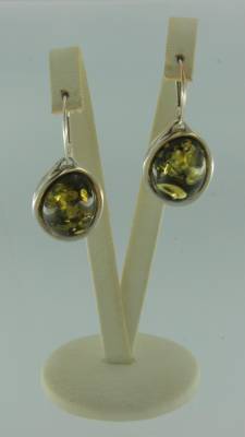 Ohrh�nger Oval Bernstein gr�n