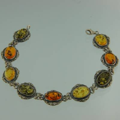 Armband Jugendstil Bernstein mix