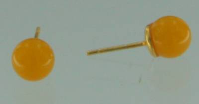 Ohrstecker Kugel Bernstein milchig