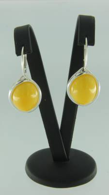 Ohrh�nger Oval Bernstein milchig