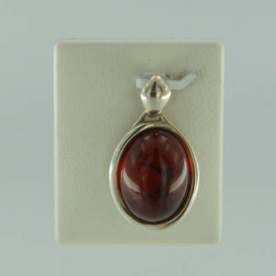 Anh�nger Oval Bernstein rot