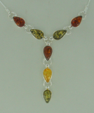 Collier Tropfen Bernstein mix