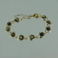 Armband Rund Bernstein gr�n