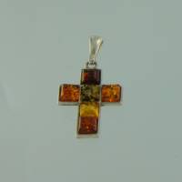 Anh�nger Kreuz Bernstein mix