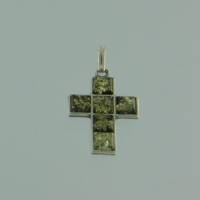 Anh�nger Kreuz Bernstein gr�n