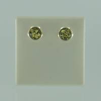 Ohrstecker Rund Bernstein gr�n