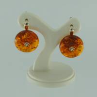 Ohrstecker Scheibe Bernstein braun