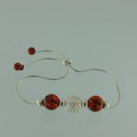 Armband Kugel Bernstein braun