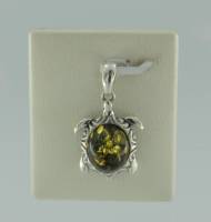 Anh�nger Schildkr�te Bernstein gr�n