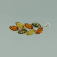 Brosche Blatt Bernstein mix