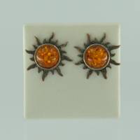 Ohrstecker Sonne Bernstein braun