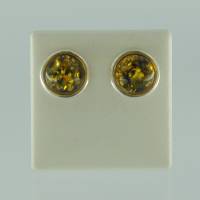 Ohrstecker Rund Bernstein�gr�n